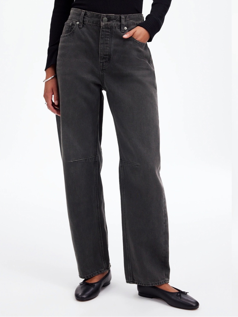 MADEWELL BLACK DARTED JEANS IN OLENDA